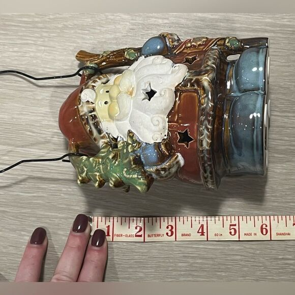 Ceramic Santa Tea Light Candle Lantern With Hanger Excellent Condition - Picture 9 of 10